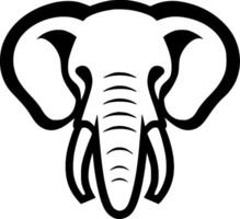An elephant head with tusks on a white background vector