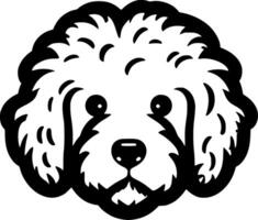 A black and white dog head with a white background vector