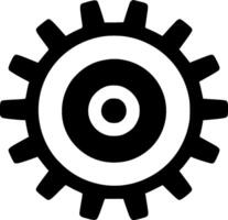 A black and white gear icon on a white background vector