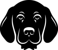 Black dog head silhouette on white background vector