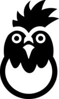 A black and white bird with a big head vector