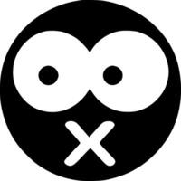 A black and white face with two eyes and a smile vector