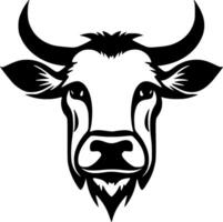A cow head with horns on a white background vector