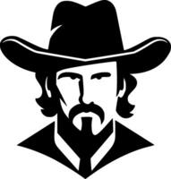 A cowboy with a hat and mustache vector