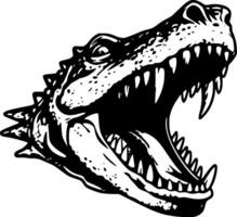 A crocodile head with its mouth open and its teeth vector