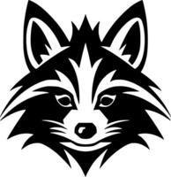 A black and white raccoon head vector