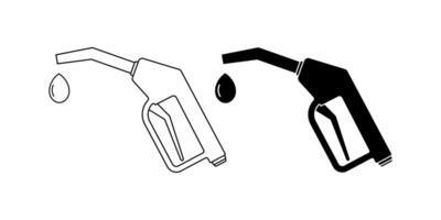 fuel nozzle icon set isolated on white background vector