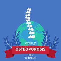World osteoporosis day background with spine and ribbon vector