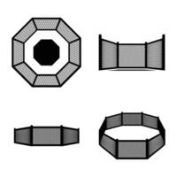 octagonal ring fighter icon vector