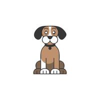 dog with bone art icon vector