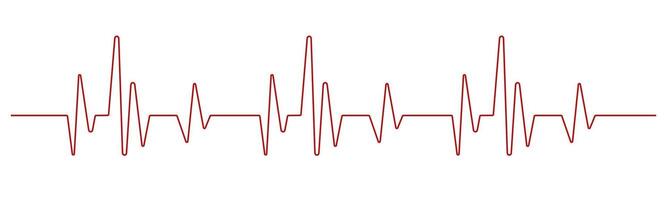 Heart beat red cardio rhythm line. ECG EKG electrocardiogram medicine test. Heartbeat pulse. Diagram, monitor curve graph vector