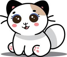 A cartoon cat with blue eyes and pink nose vector