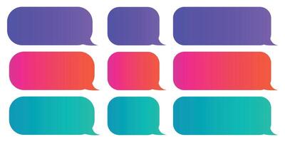 Collection of simple colorful speech bubbles vector