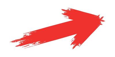 Grunge red arrow hand drawn style vector