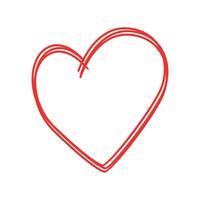 abstract red heart line vector
