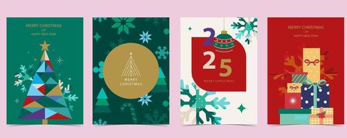 Christmas and happy new year background with present. vertical design for A4 vector