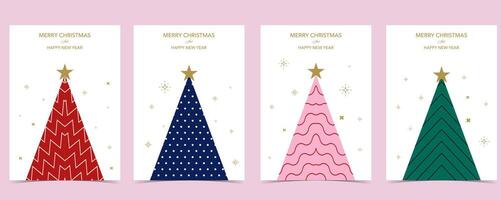 Christmas and happy new year background with christmas tree. vertical design for A4 vector