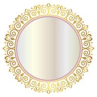 Golden circle frame text box with gold award ribbon icon anniversary badge vector