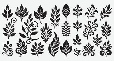Stunning Silhouettes of Tropical Foliage for Artistic Background Design Use vector