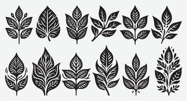 Elegant Tropical Leaves Line Art for Sophisticated Graphic Design Ideas vector