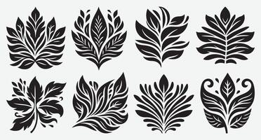 Elegant Leaves Line Art Collection for Contemporary Design Use vector