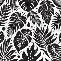 Stylish Tropical Leaves Line Art for Unique and Artistic Backgrounds vector