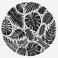 Charming Line Art of Tropical Leaves for Elegant Graphic Projects vector