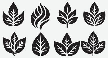 Eye-Catching Leaves Icon Silhouettes Set for Modern Graphic Design Aesthetics vector