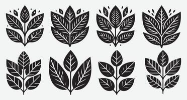 Artistic Tropical Leaves Clip Art for Stunning Visual and Background Designs vector
