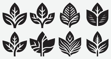 Elegant Leaves Icon Line Art for Sophisticated Graphic Design Ideas vector