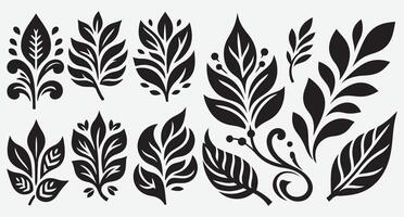 Bold Tropical Leaves Line Art for Unique and Contemporary Design Projects vector
