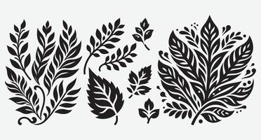 Modern Tropical Leaves Silhouettes for Unique Patterns and Illustrations vector