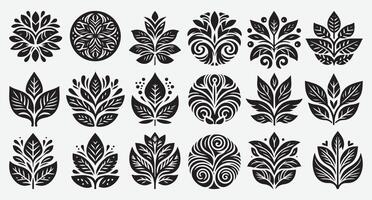 Nature-Inspired Tropical Leaves Line Art Collection for Elegant Design Use vector