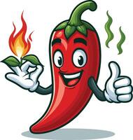 A red pepper with the word chili on it vector