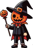 Man in halloween costume on a white background vector