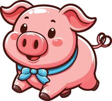 A drawing of a pig with a pig on it jump vector