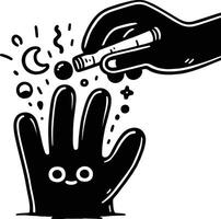 Black pointing hand vector