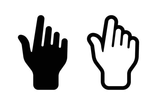 dos manos señalando arriba y abajo en un blanco antecedentes vector