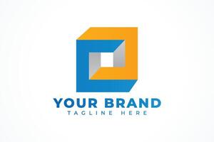 Square Connection Shapes Flat Logo Design Template vector