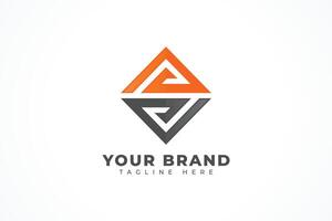 Square Rhombus Connection Icon Flat Logo Design Template vector