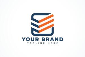 Abstract Square Stripe Lines Flat Logo Design Element vector