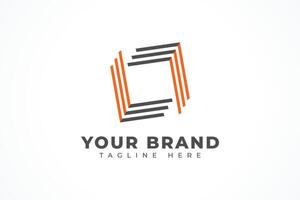 Abstract Square Lines Logo Design Template vector