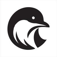Sleek penguin silhouette in flat design vector