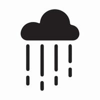 Cloud with Raindrops Silhouette on White Background vector