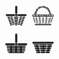 A simple set of picnic basket icons design vector