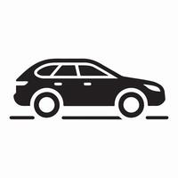 Minimalist Car Silhouette Icon on White Background vector