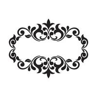 decorative frame. Elegant element for design in Eastern style, place for text. Floral black border. vector
