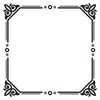 Border frame line decoration label simple line corner art deco vector