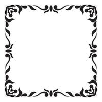 Black and white silhouette frame decoration art simple line corner vector
