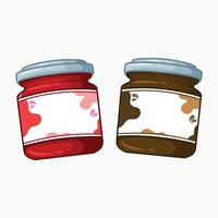 Jars of jam illustration isolated on a white background. vector